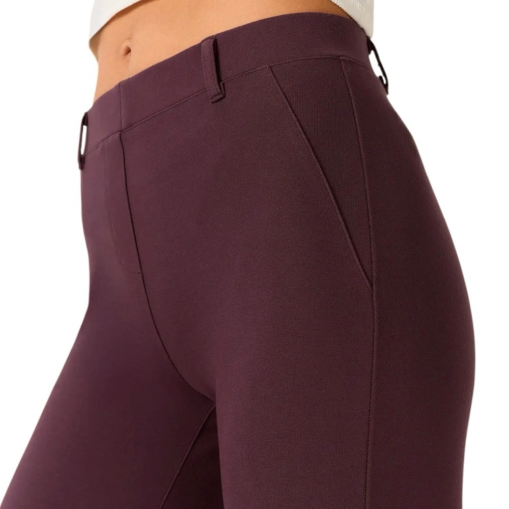 Quince Ultra-Stretch Ponte Straight Leg Pants Burgundy Size Medium - Picture 2 of 12